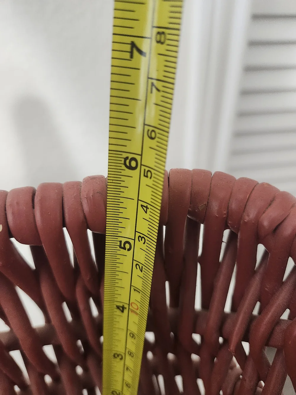 Handwoven Rust-Colored Decorative Storage Basket with Handle